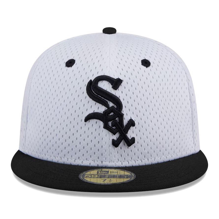 Chicago White Sox Throwback White Mesh Fitted Hat
