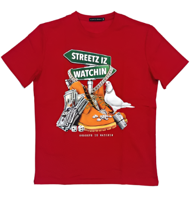 Streetz Iz Watchin Tee - Red