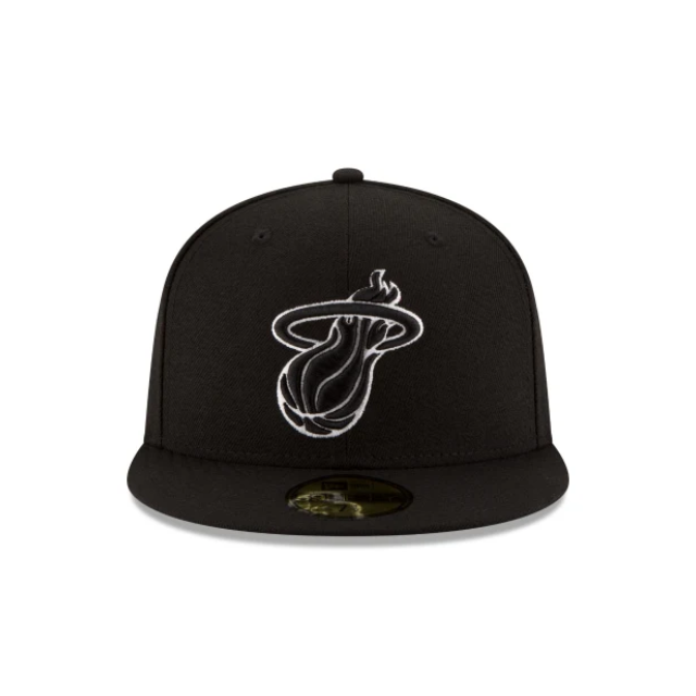 Black & White 59FIFTY Fitted - Miami Heat