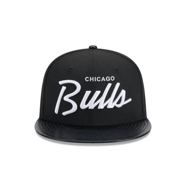 Chicago Bulls Faux Leather Visor 9FIFTY Snapback