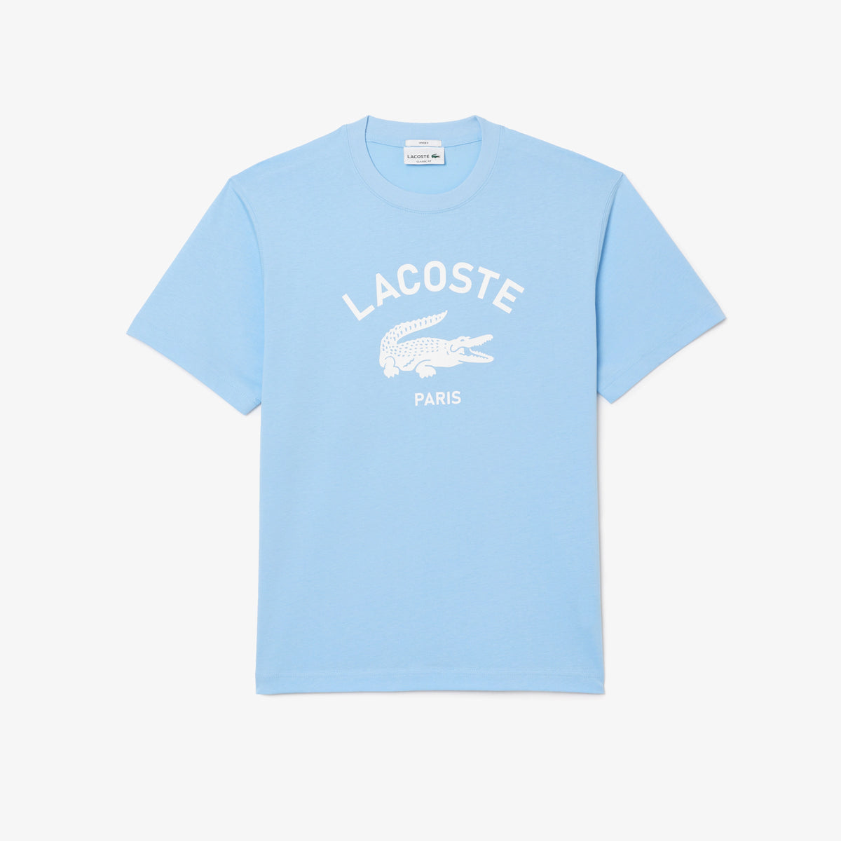 Lacoste - Unisex Crewneck Signature Print Tee - Pastel Blue