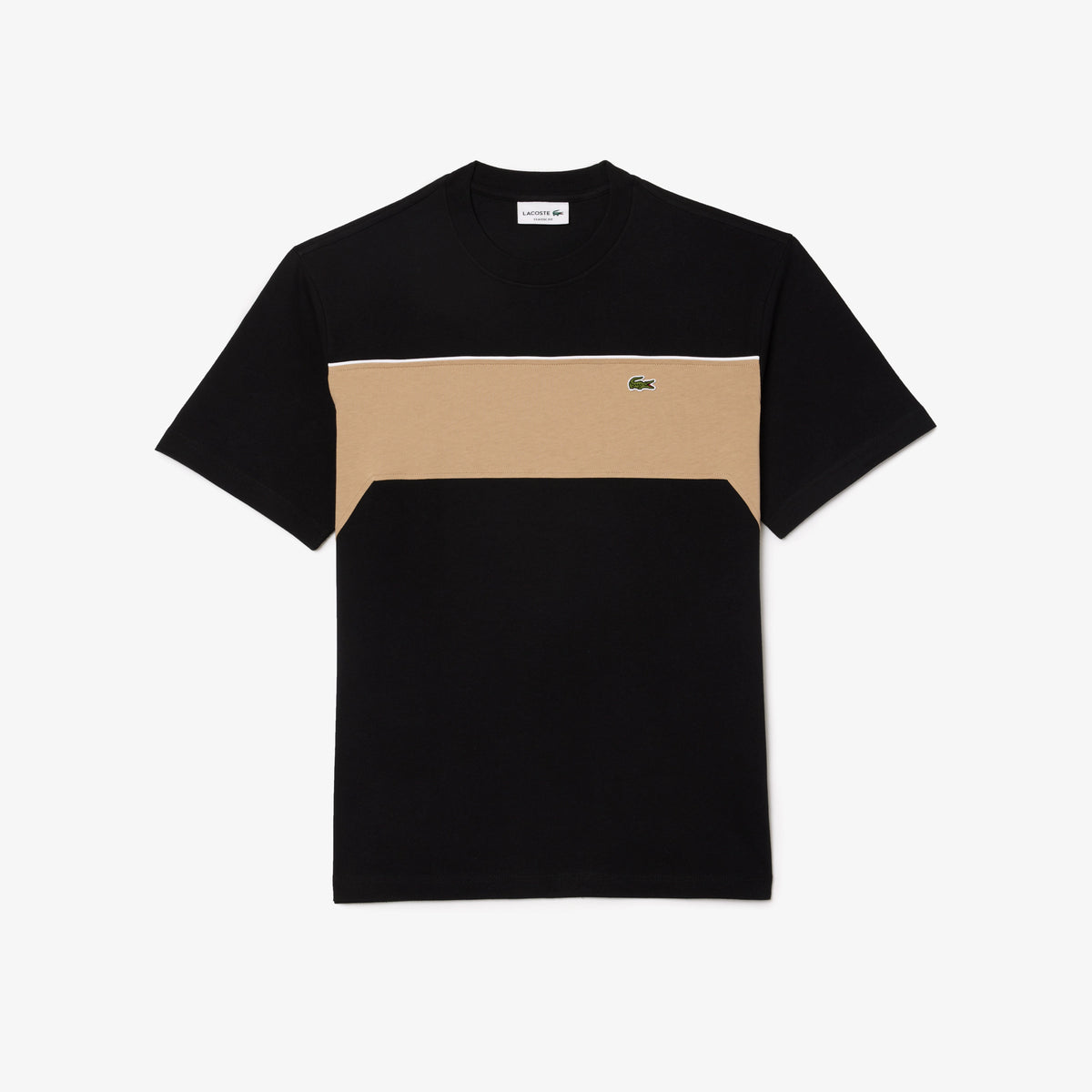 LaCoste - Cotton Colorblock Tee - Black/Beige