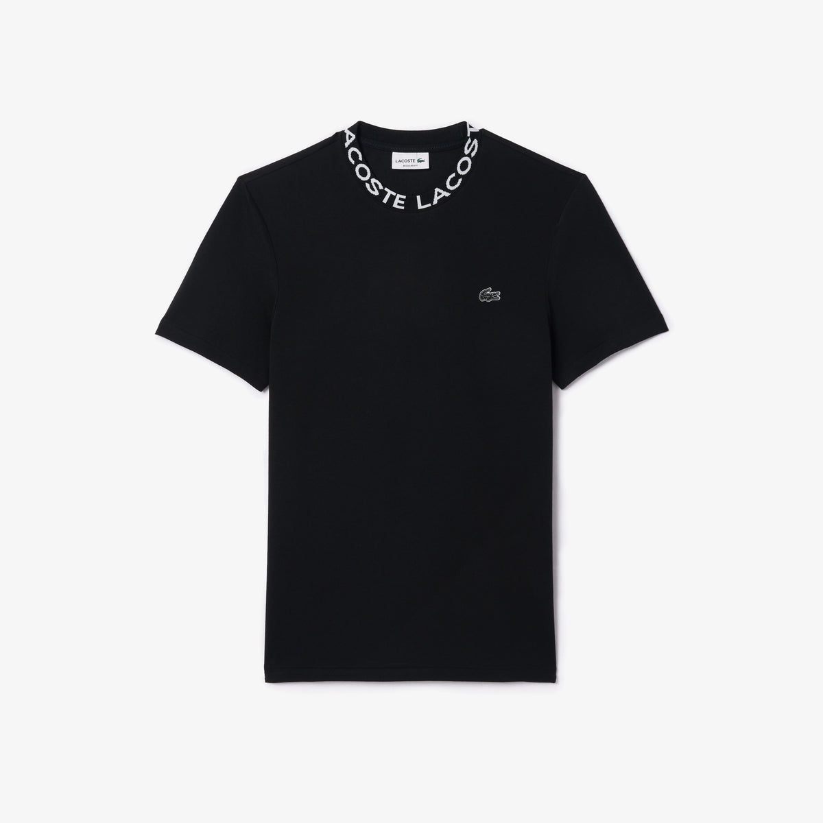 LaCoste - Lightweight Piqué Neck Tee - Black