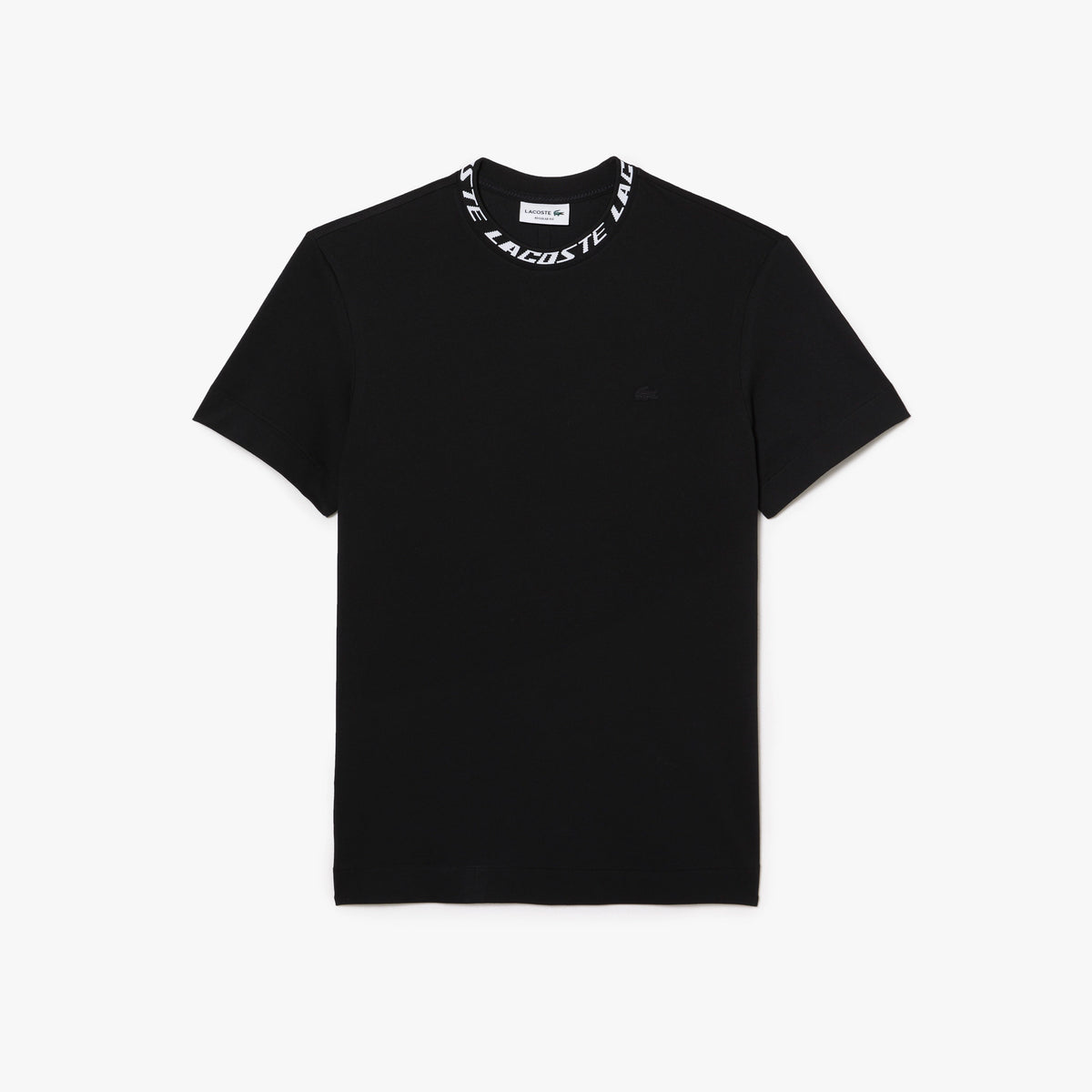 Lacoste - Regular Fit Branded Collar T-Shirt - Black
