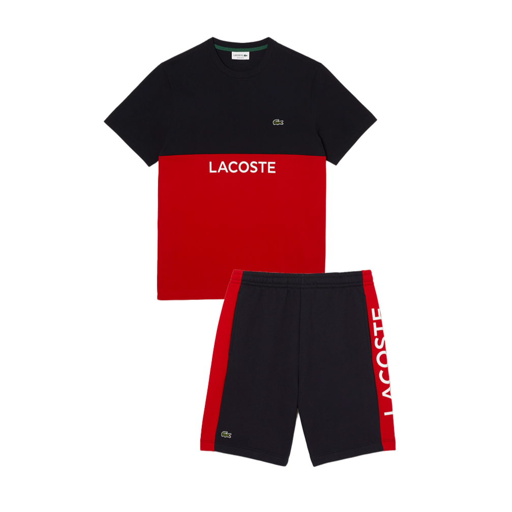 Lacoste - Cotton Colorblock Set - Navy Blue/Red