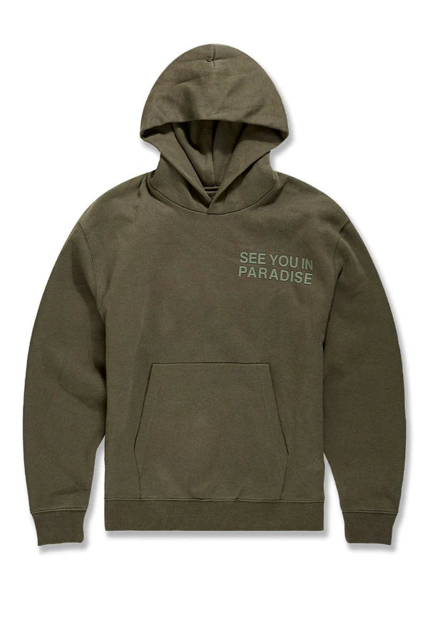 Paradise Tonal Pullover Hoodie (Olive) 8862H