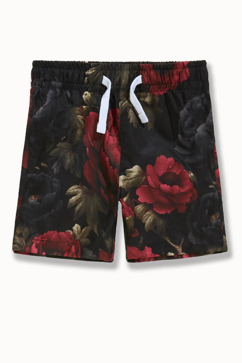 Kids Paradise Palms Shorts (Red Floral)