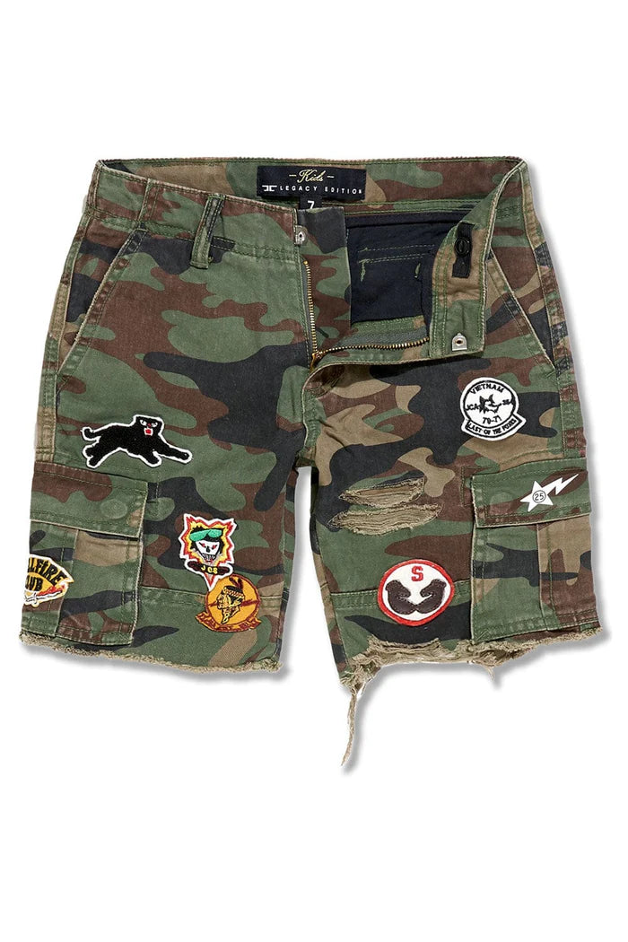 Kids War Angel Cargo Shorts (Vintage Camo)