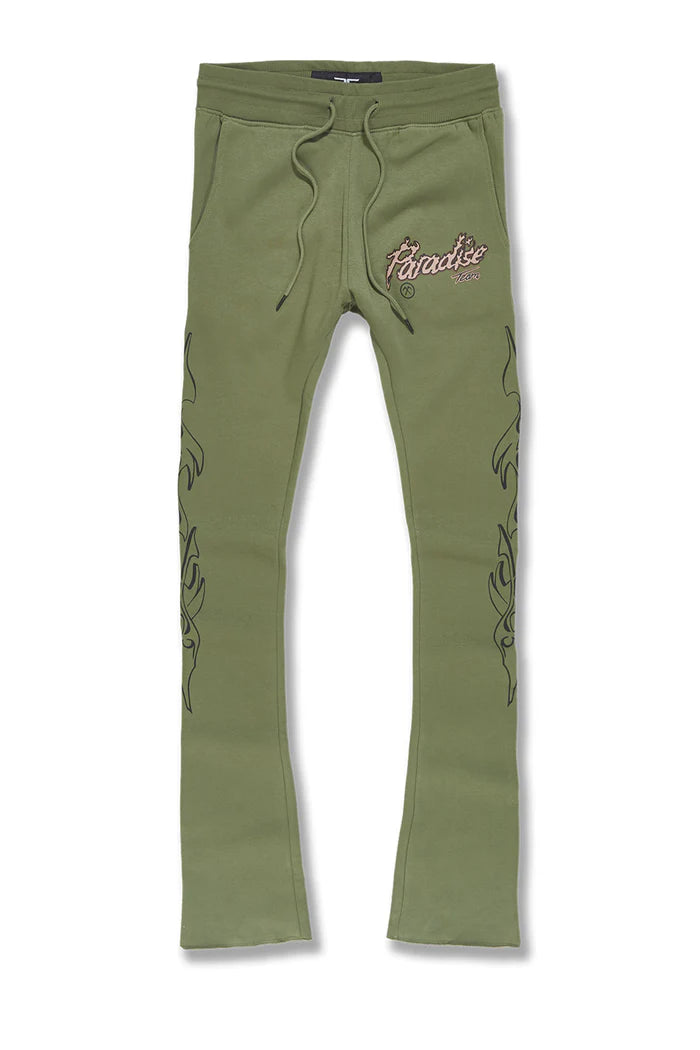 Paradise Tour Stacked Sweatpants - Sage