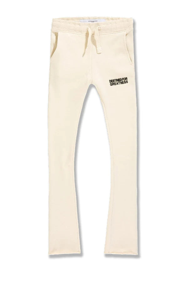 Kids Destined For Greatness Stacked Sweatpants (Cream)