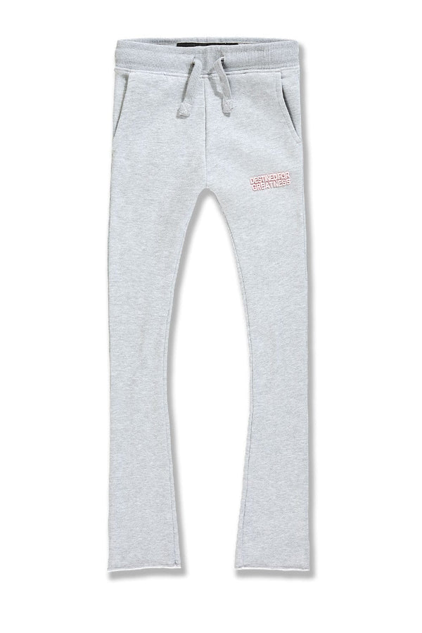 Kids Destined For Greatness Stacked Sweatpants (Heather Grey)