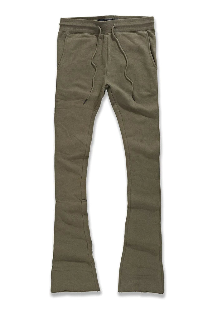 Uptown Stacked Sweatpants - Olive
