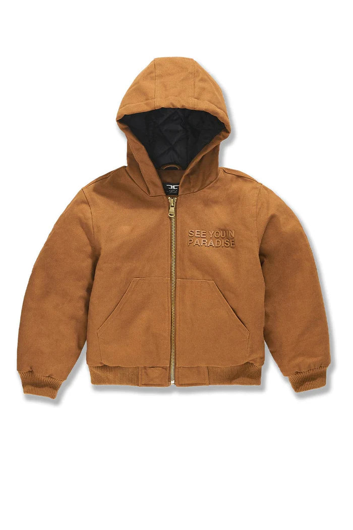 JC - Kids See You In Paradise Hooded Work Jacket - Wheat