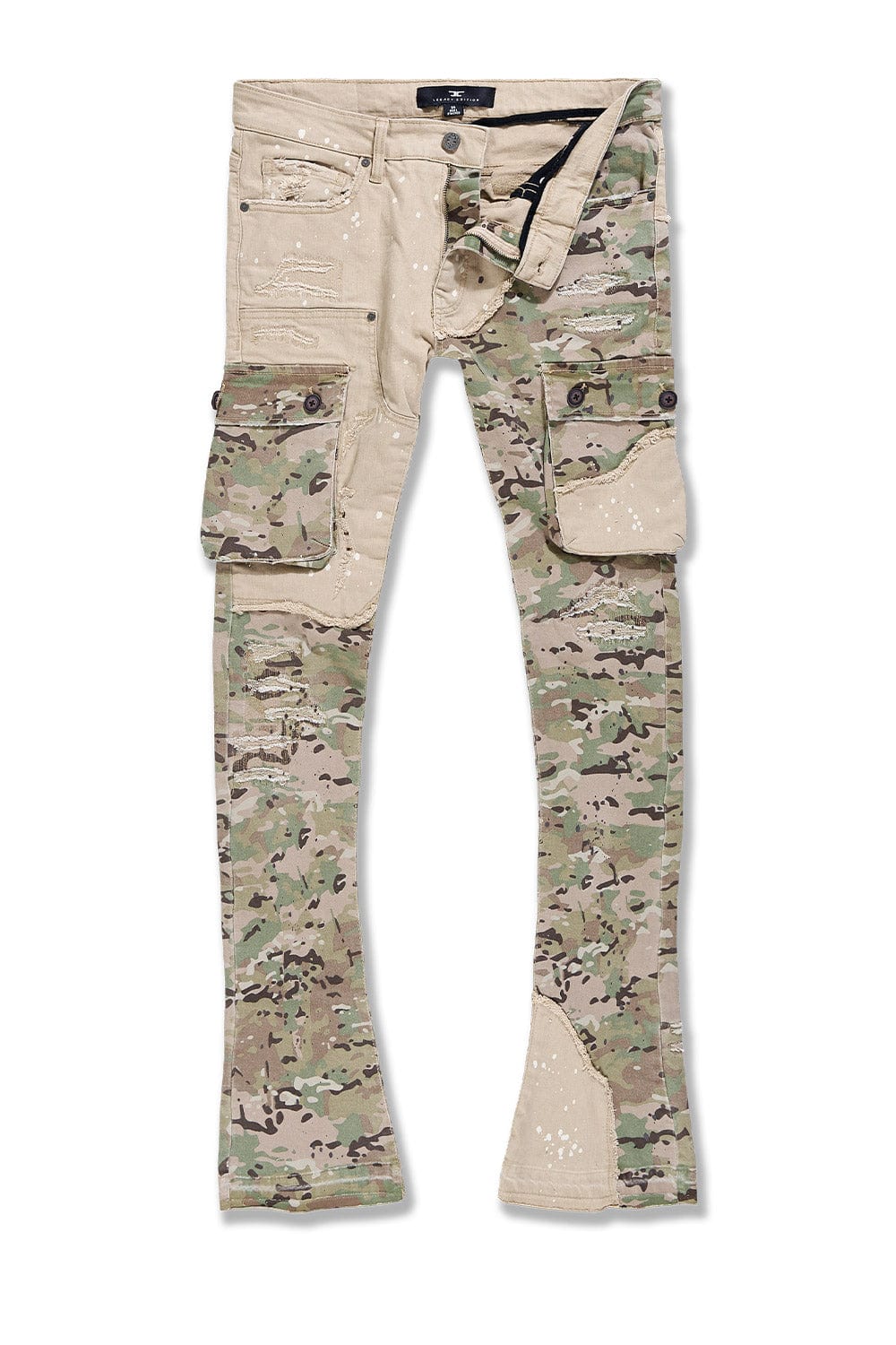 Ross Stacked - Platoon Cargo Denim Jeans - Camo 2.0 – Todays Man Store