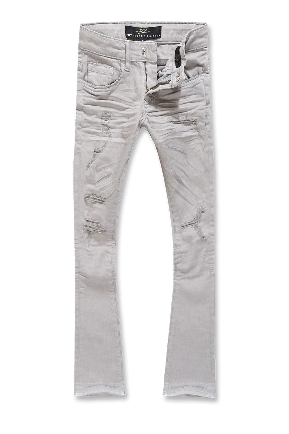 Kids Tribeca Twill Stacked Pants - Light Grey
