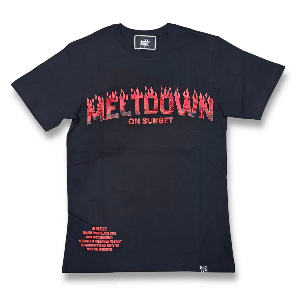 Meltdown On Sunset Stone Black T-Shirt