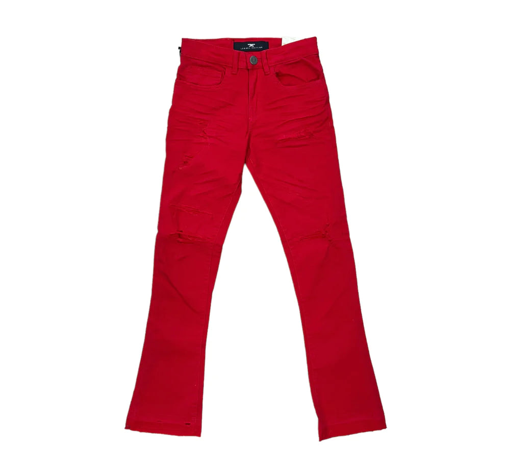 Kids Tribeca Twill Stacked Pants - Red