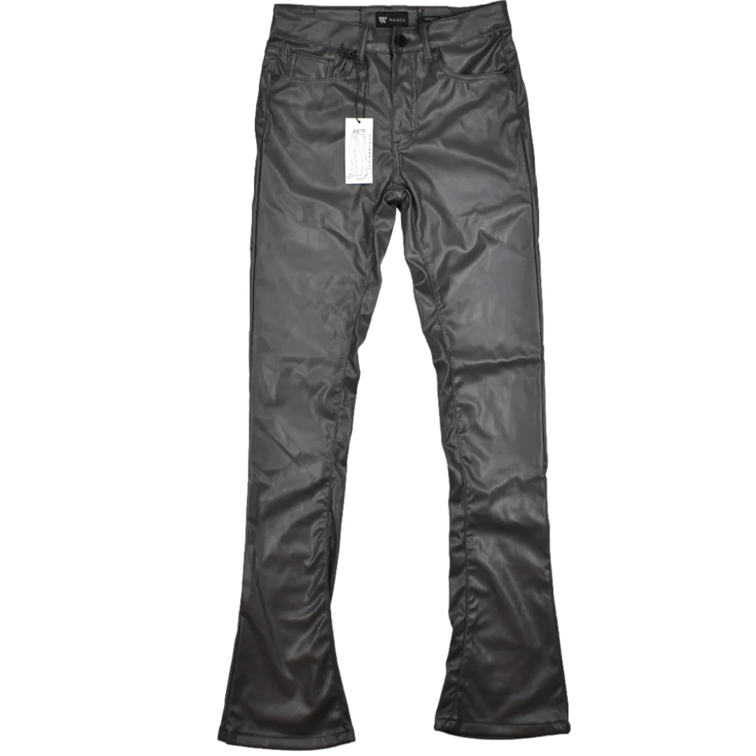 PU Leather Pants - Charcoal - M5793D
