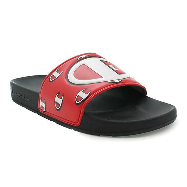 Champion Mens IPO Slides Sandal Flip Flops Repeat  C - BLK/RED