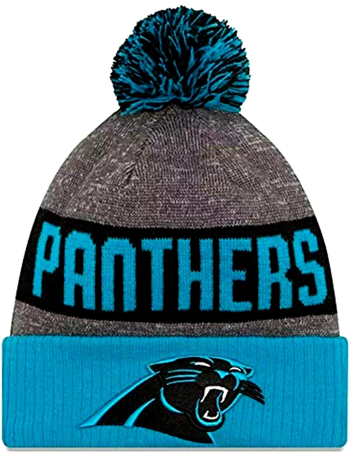 Carolina Panthers Sport Knit Cuffed Pom Hat