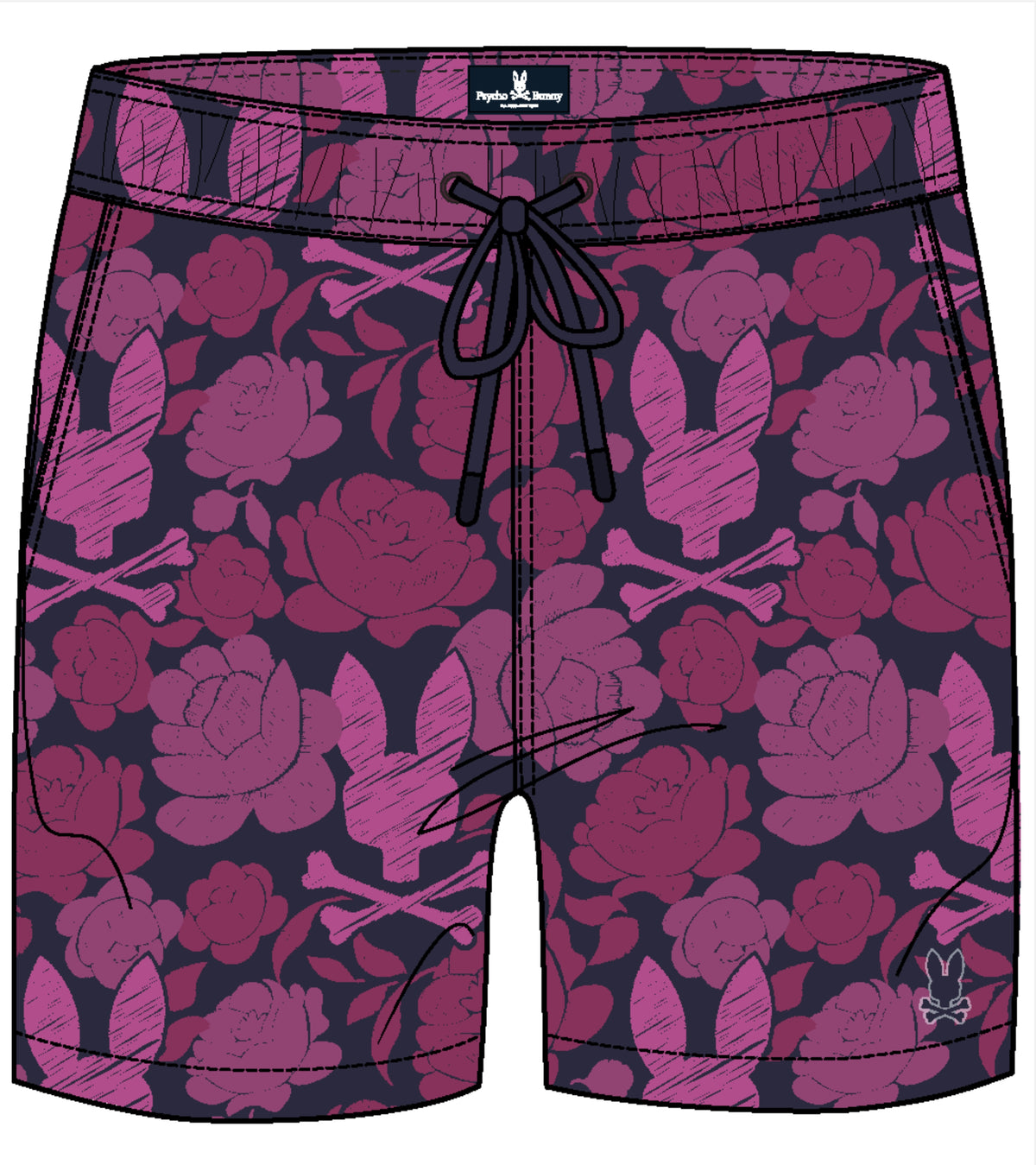 Rowen All Over Print Swim Trunk-Boysenberry