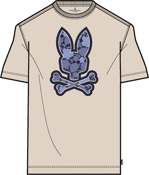 Rowen Bunny Graphic Tee-White Cap Grey