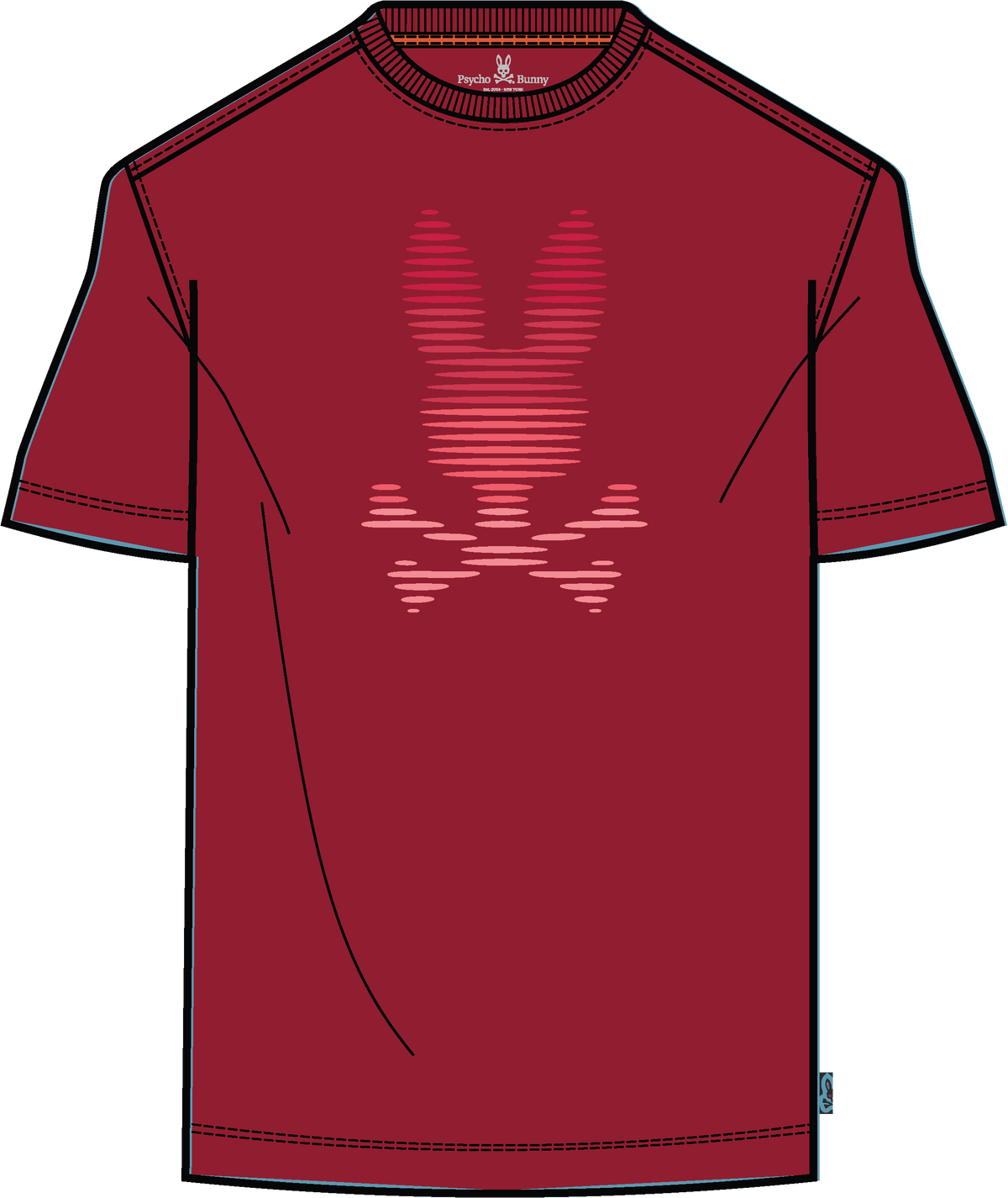 Slade Bunny Print Graphic Tee-Rhythmic Red