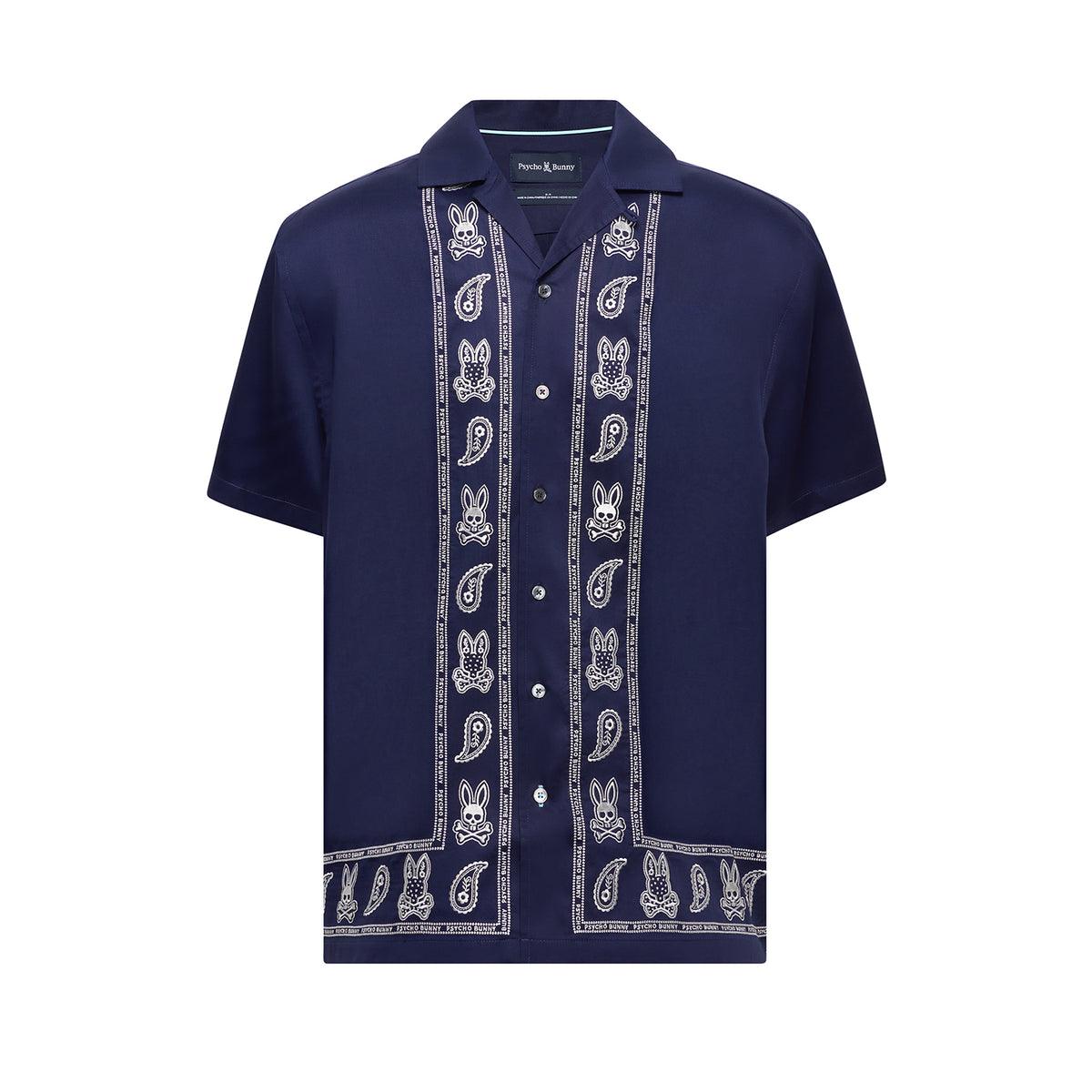 Luke Tencel Border Shirt-Evening Blue