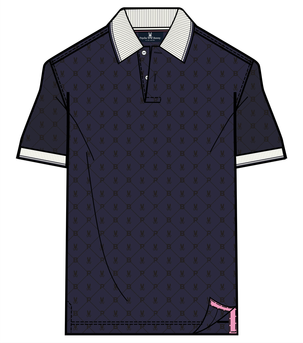 Garry Jacquard Polo-Baritone (Blue)