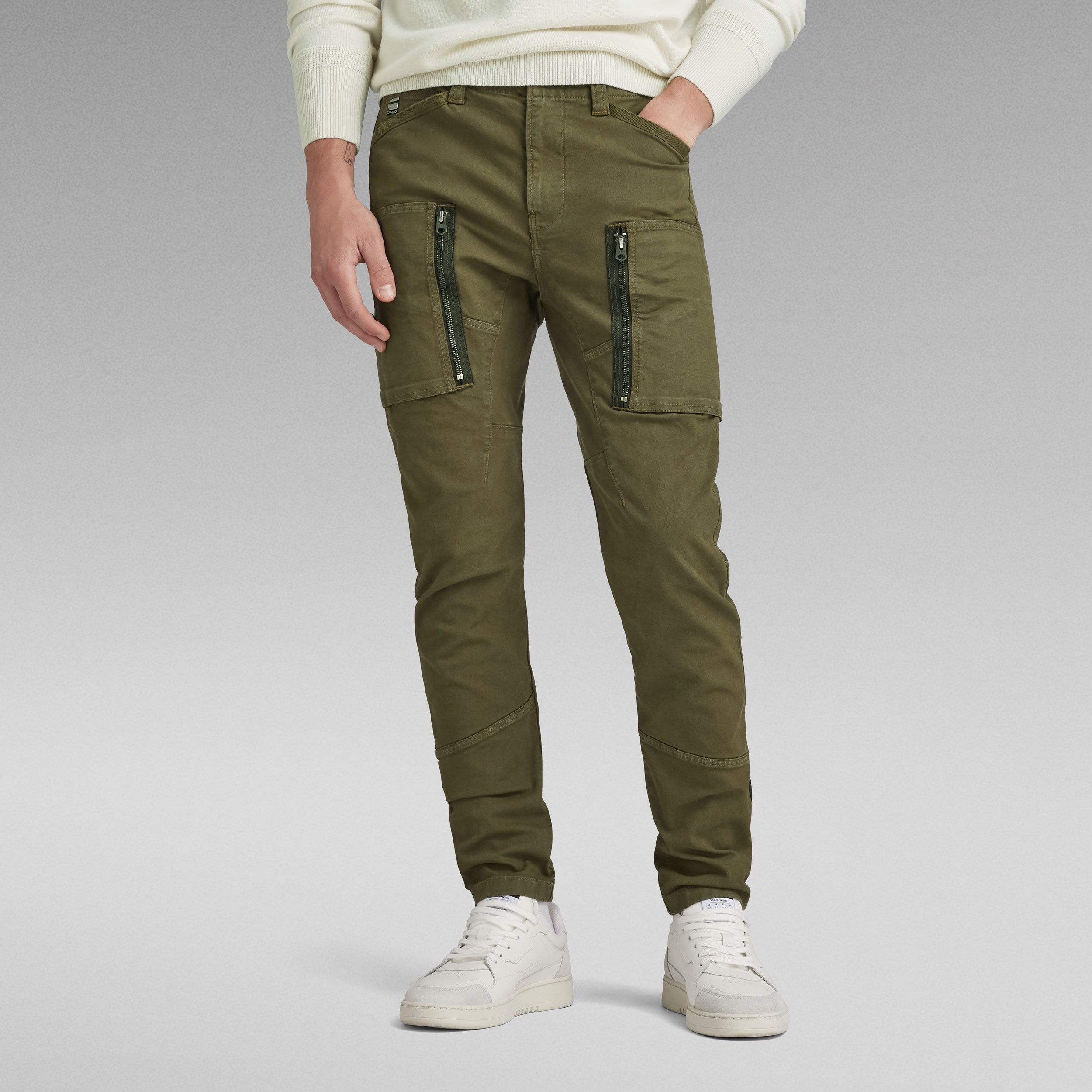 Zip Pocket 3D Skinny Cargo Pants-