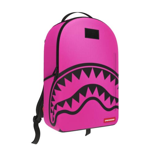 Shark Central White Stencil Shark Pink Nylon Backpack