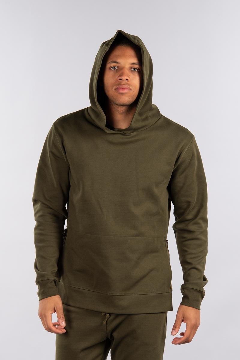 City Lab - Side-Zip Pullover Hoodie - Olive