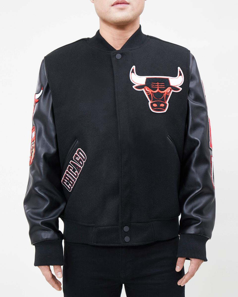 Pro Standard-Chicago Bulls Logo Varsity Jacket-Black