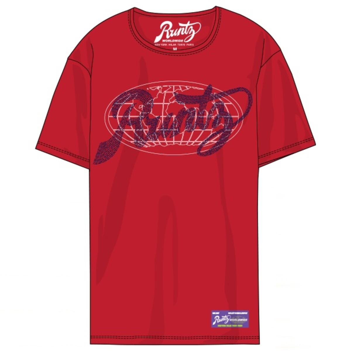 Stoned Script Tee-Red/Royal