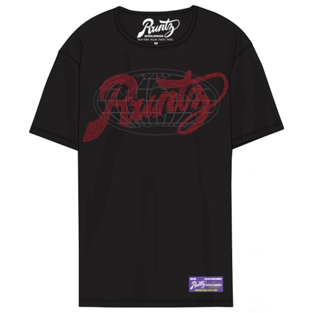 Stoned Script Tee-Black/Red