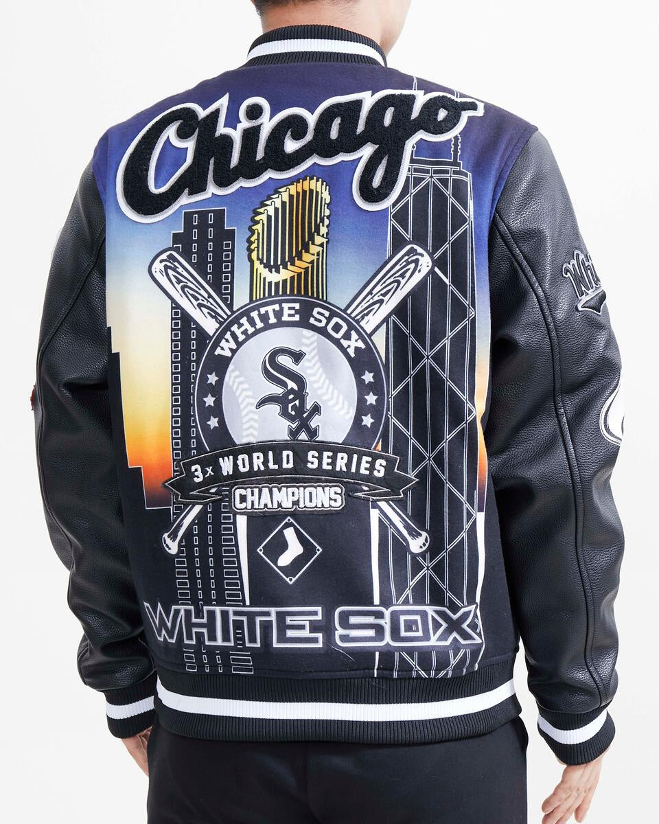 Chicago White Sox Remix Varsity Jacket-Black