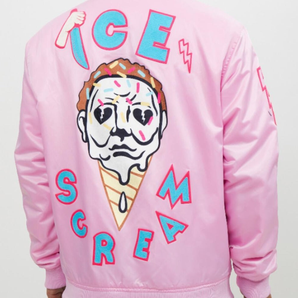 Ice Cream Satin Jacket-Pink