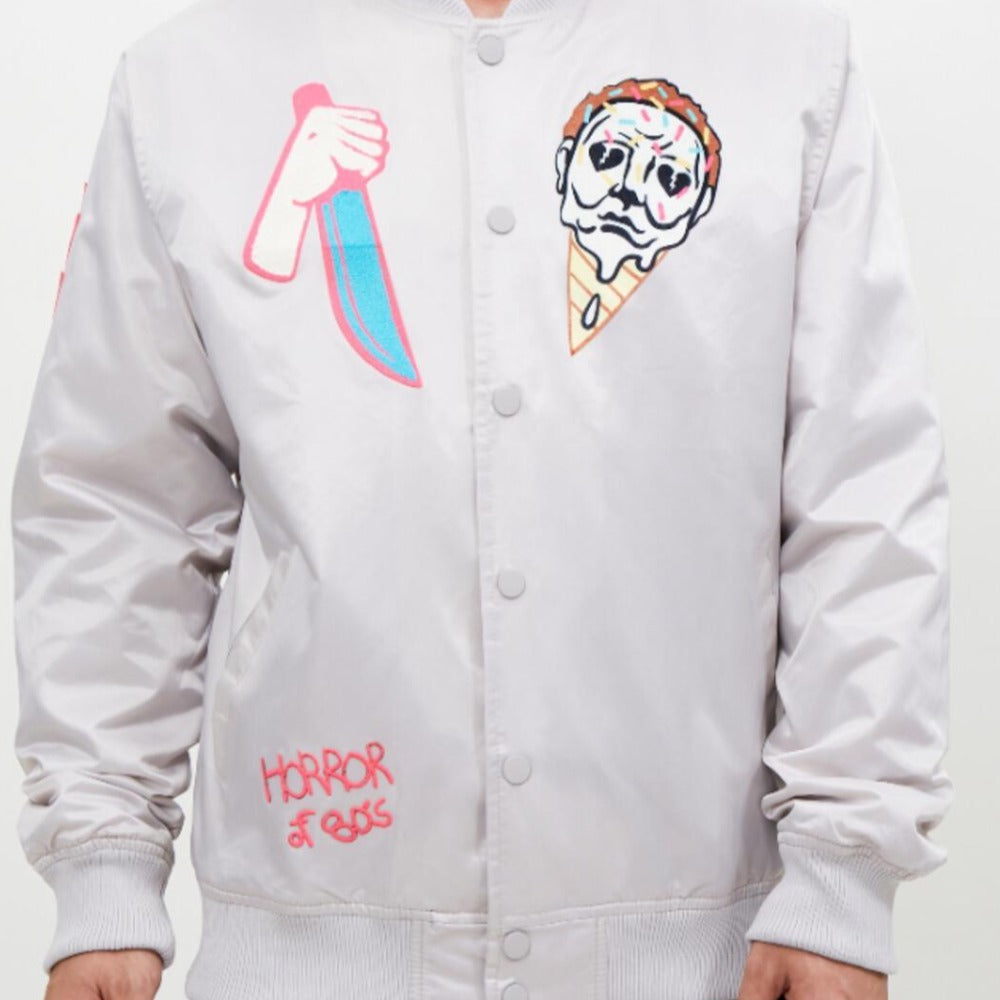 Ice Cream Satin Jacket-Silver