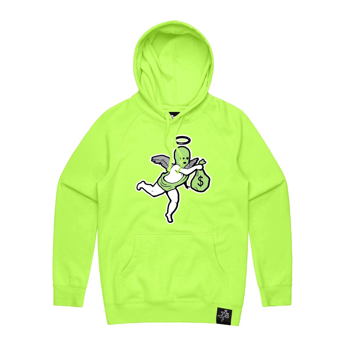 Chenille Patch Angel Hoodie-Highlighter