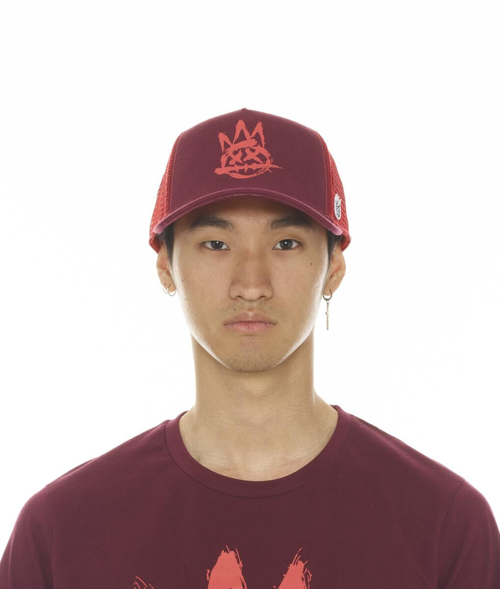 Mesh Back Trucker Curved In Beet Red