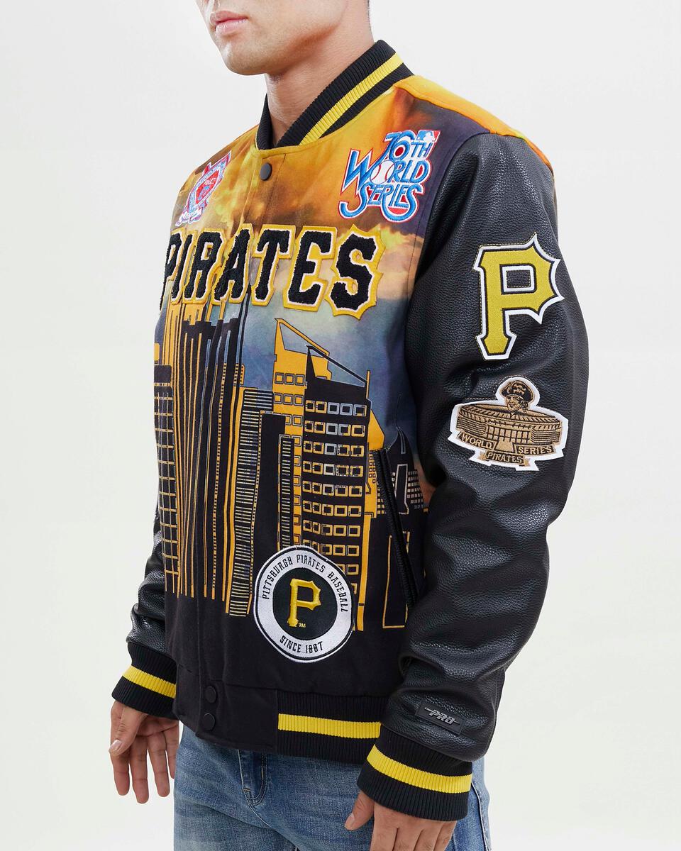 Pittsburgh Pirates Remix Varsity Jacket-Black/Yellow