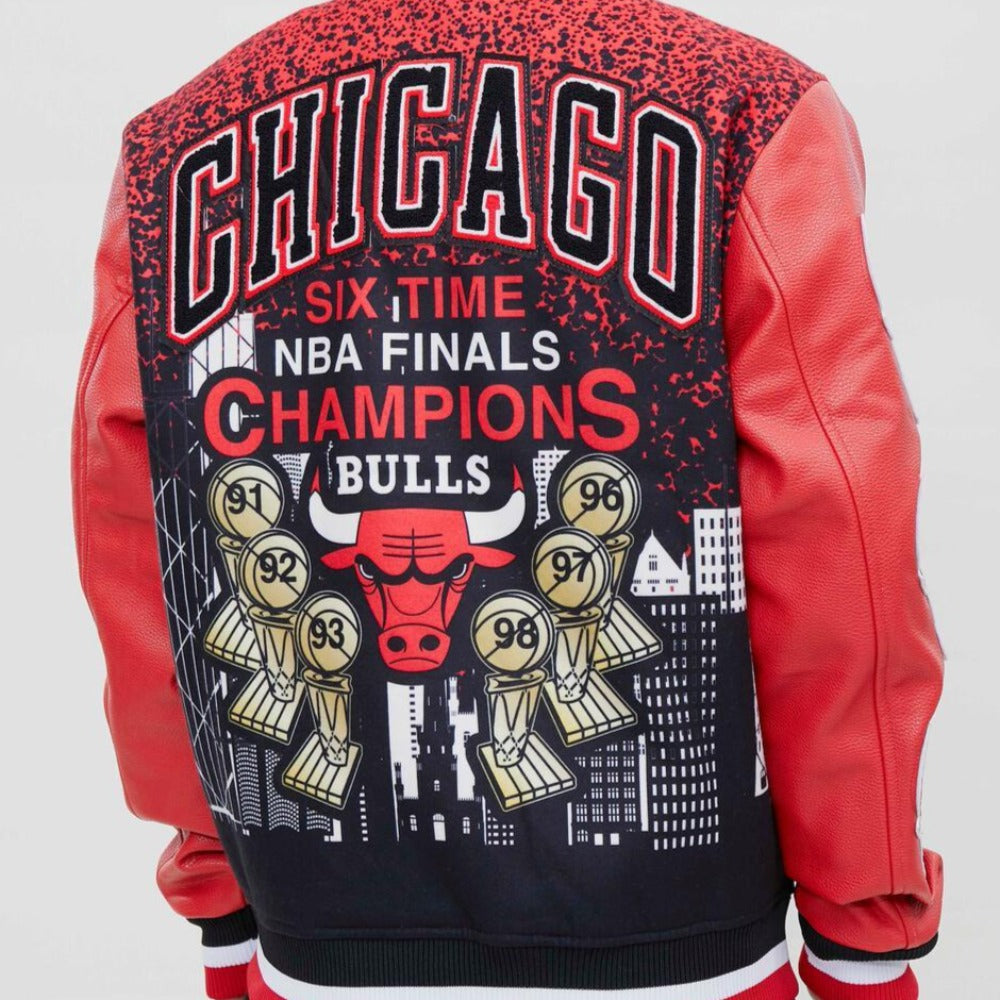 Chicago Bull Remix Varsity Jacket-Red
