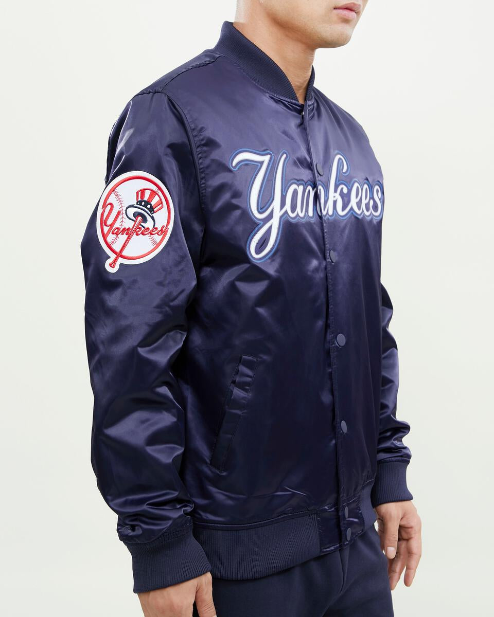 MAJESTIC NY YANKEES Navy Satin jacket. These are awesome jackets.