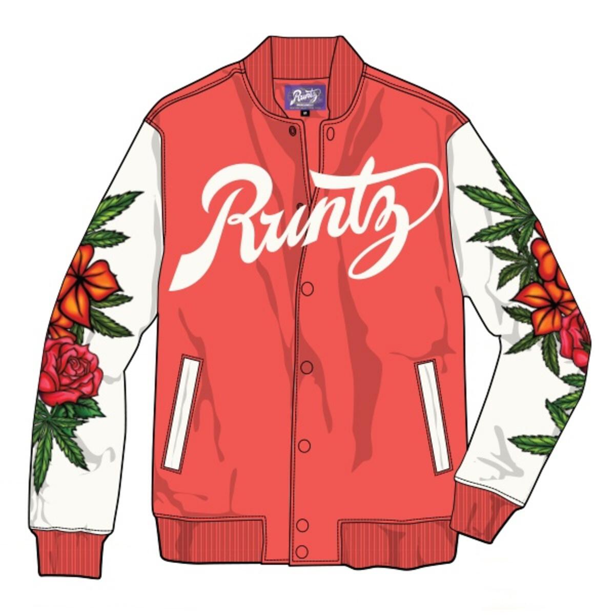 Floral Runtz Varsity Jacket-Rose