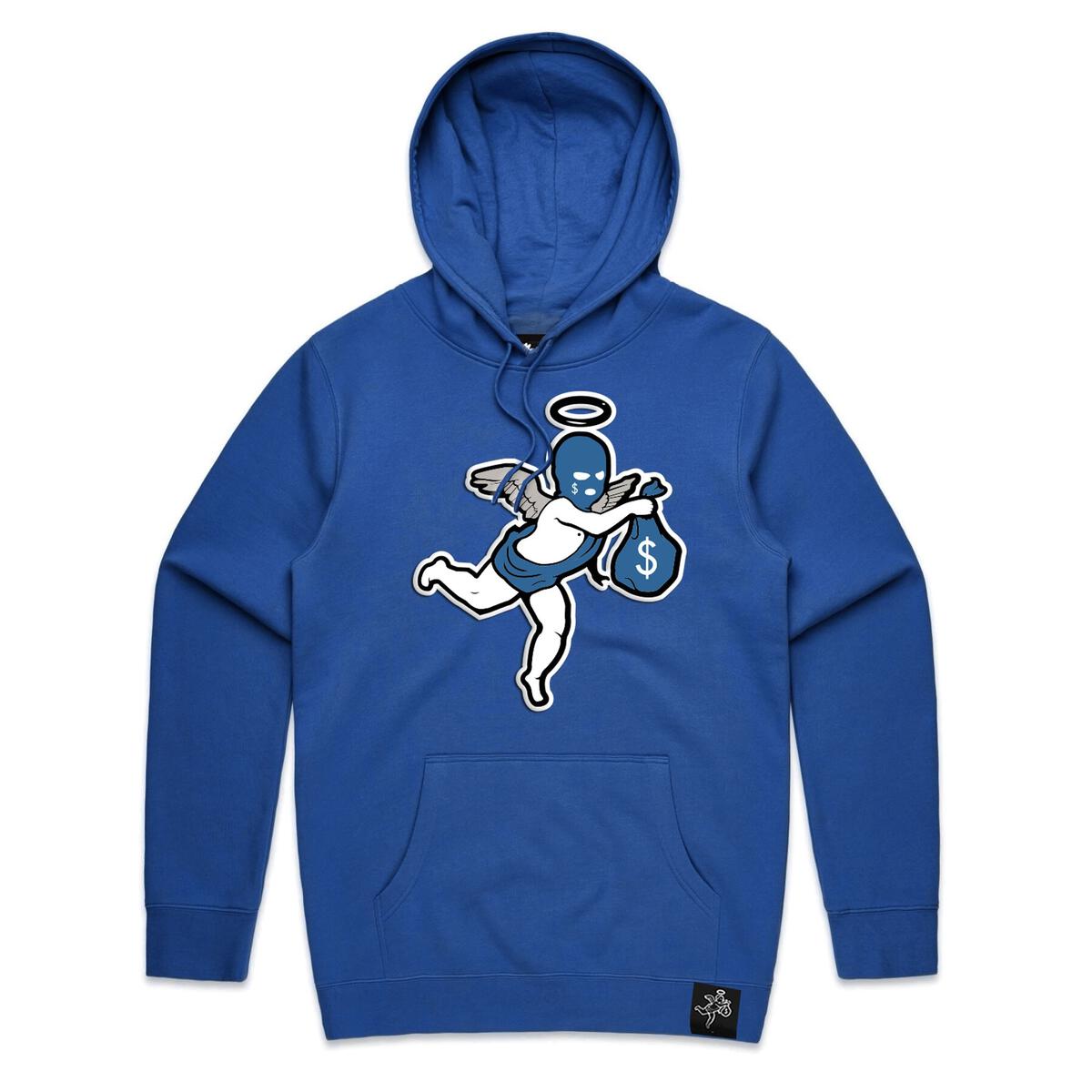 Chenille Patch Angel Hoodie-Royal