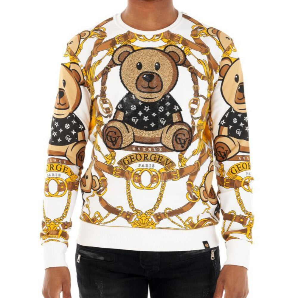 Dripped Out Bear Crewneck-White