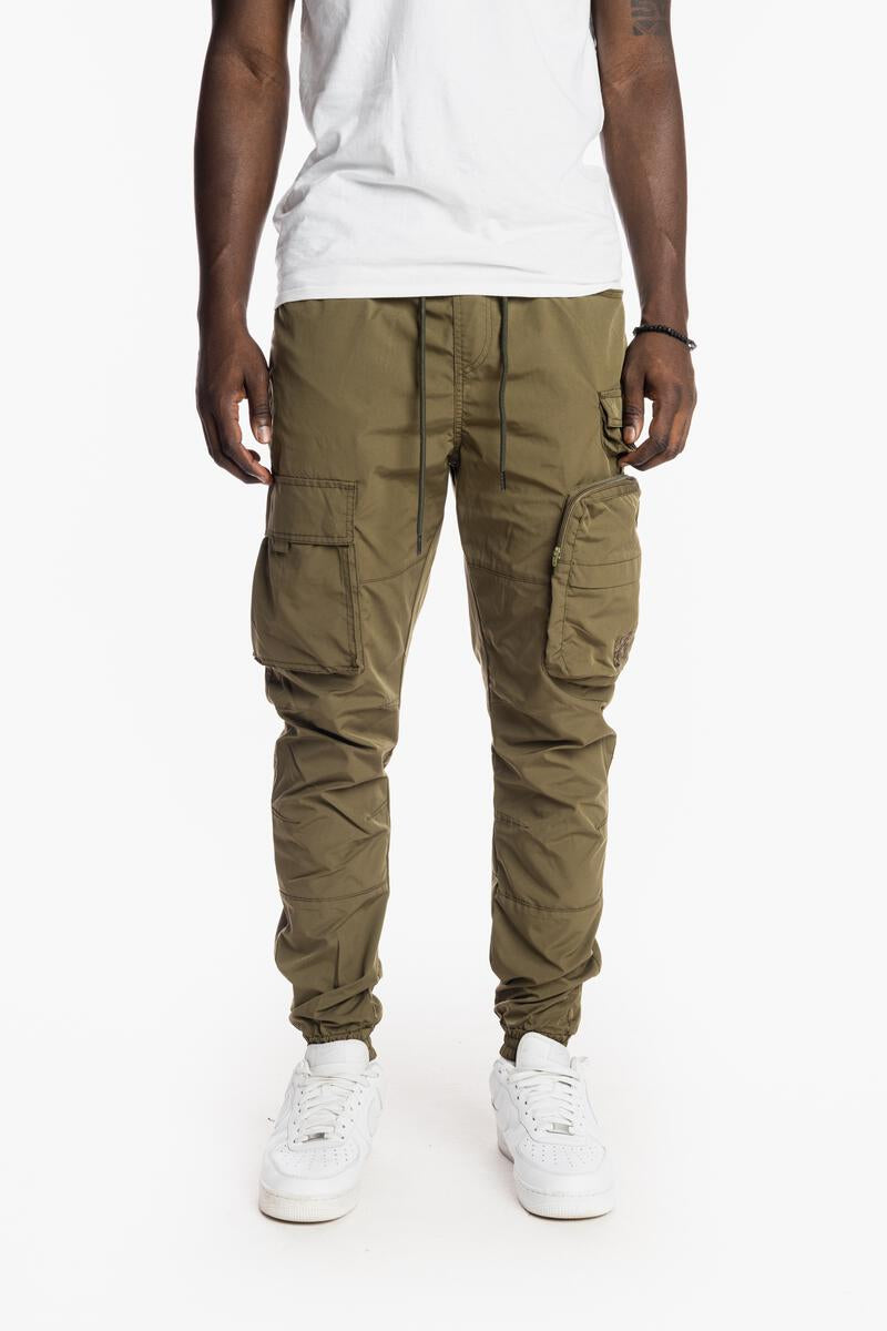 Smoke Rise Multipocketed Cargo Nylon Pants - Olive