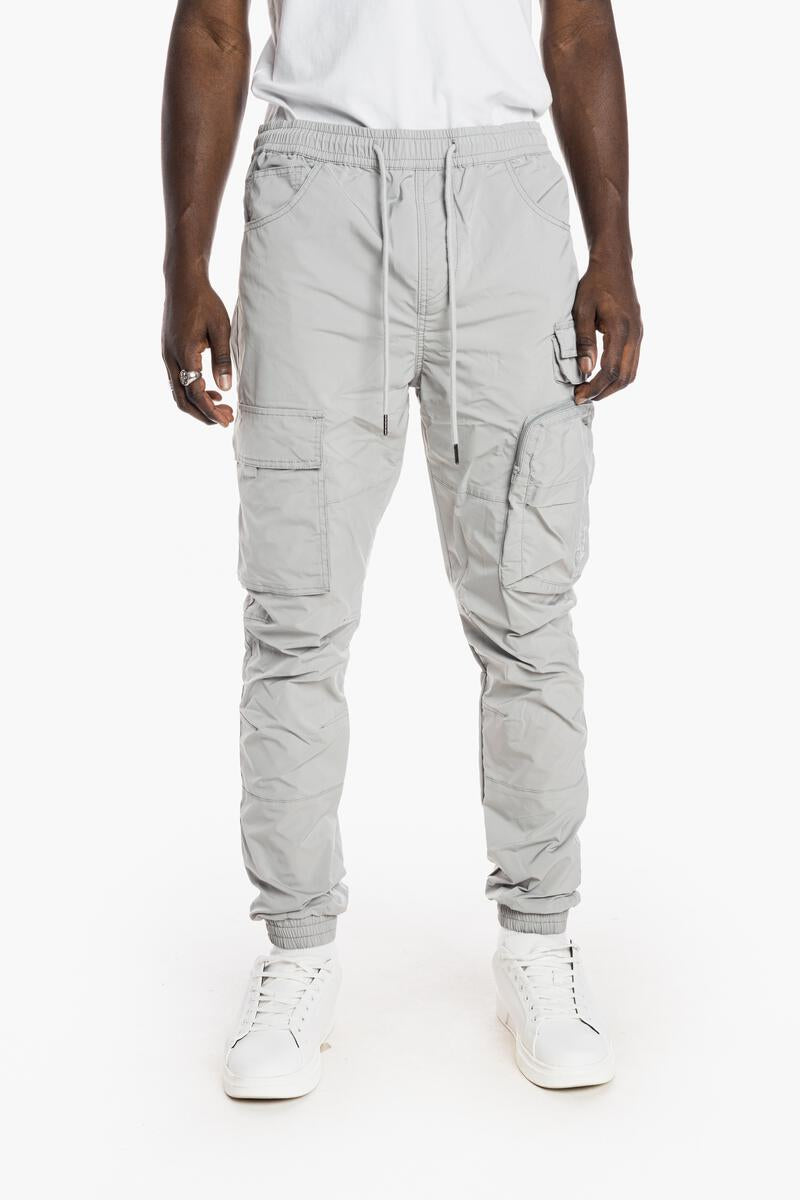 Smoke Rise Multipocketed Cargo Nylon Pants - Light Grey