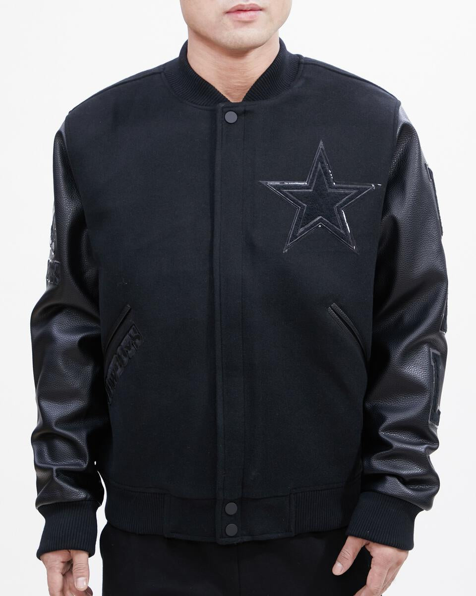 Pro Standard (FDC641483) - Dallas Cowboys Triple Varsity Jacket - Black