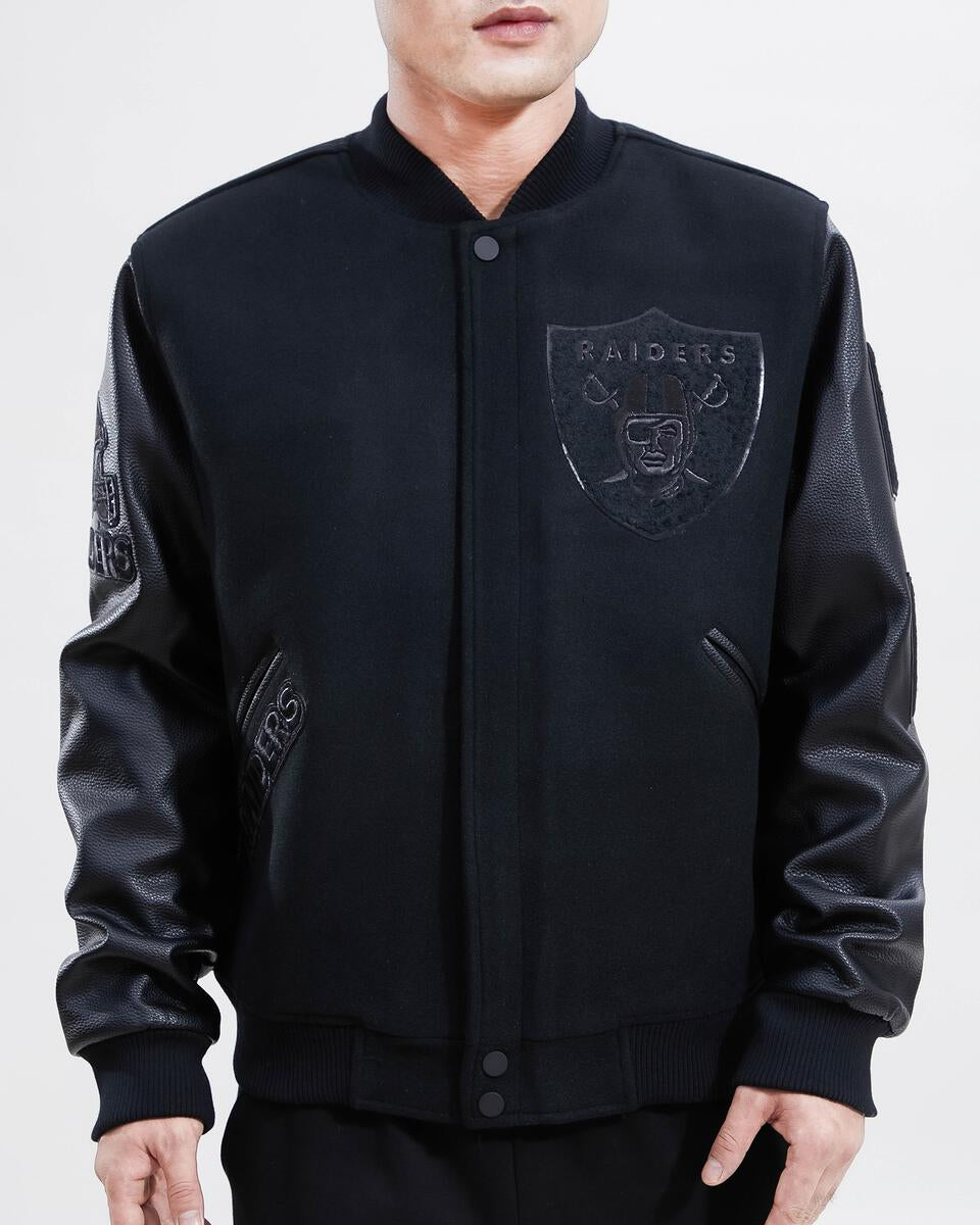 Pro Standard (FOR641498) - Las Vegas Raiders Triple Varsity Jacket - Black